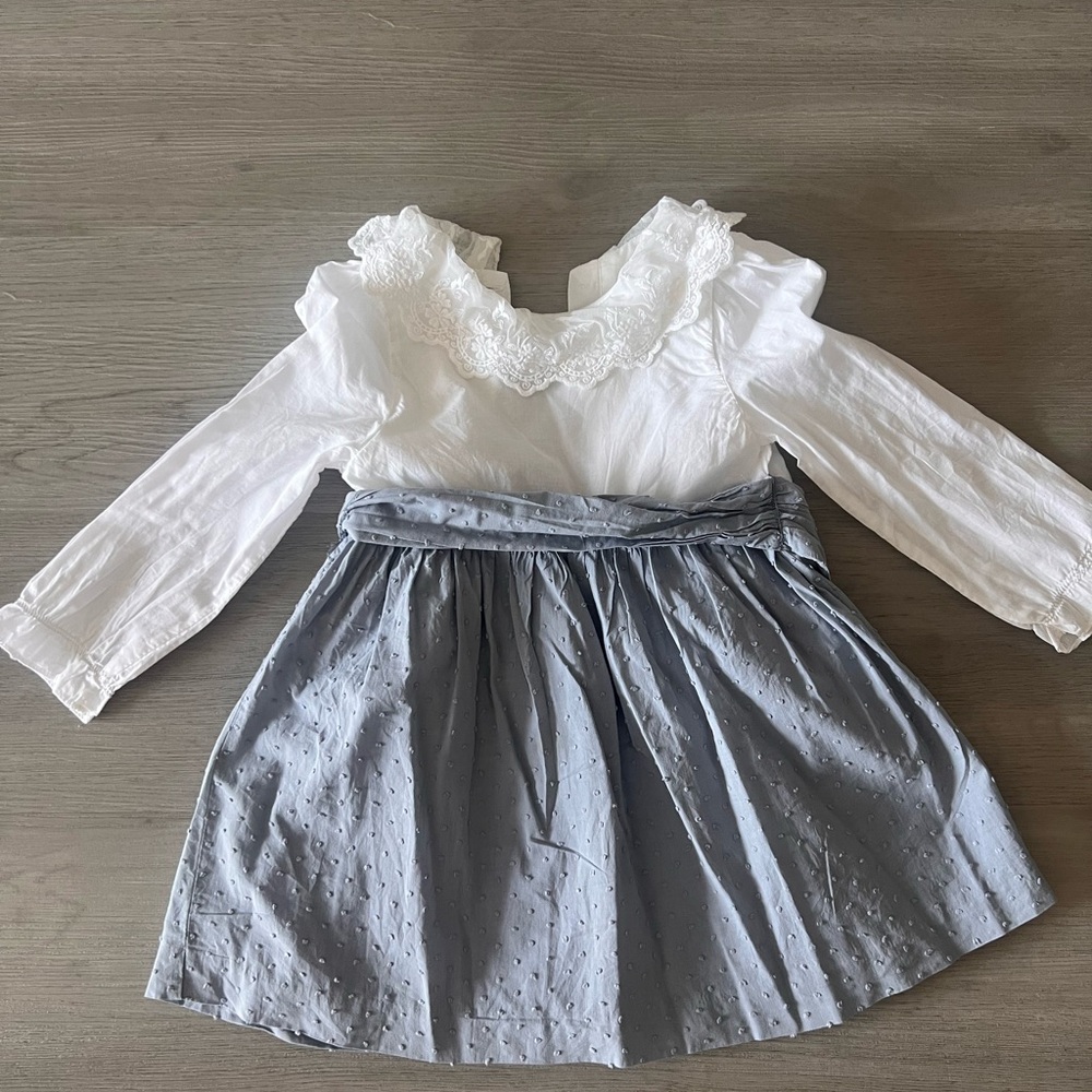 Mango White Lace Detail Dress
